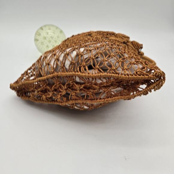 Vintage Woven Boho Bag Rattan Purse Whicker Macrame Woven Circle Boho - Picture 8 of 14